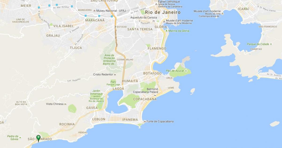 Mapa ng beach São Conrado
