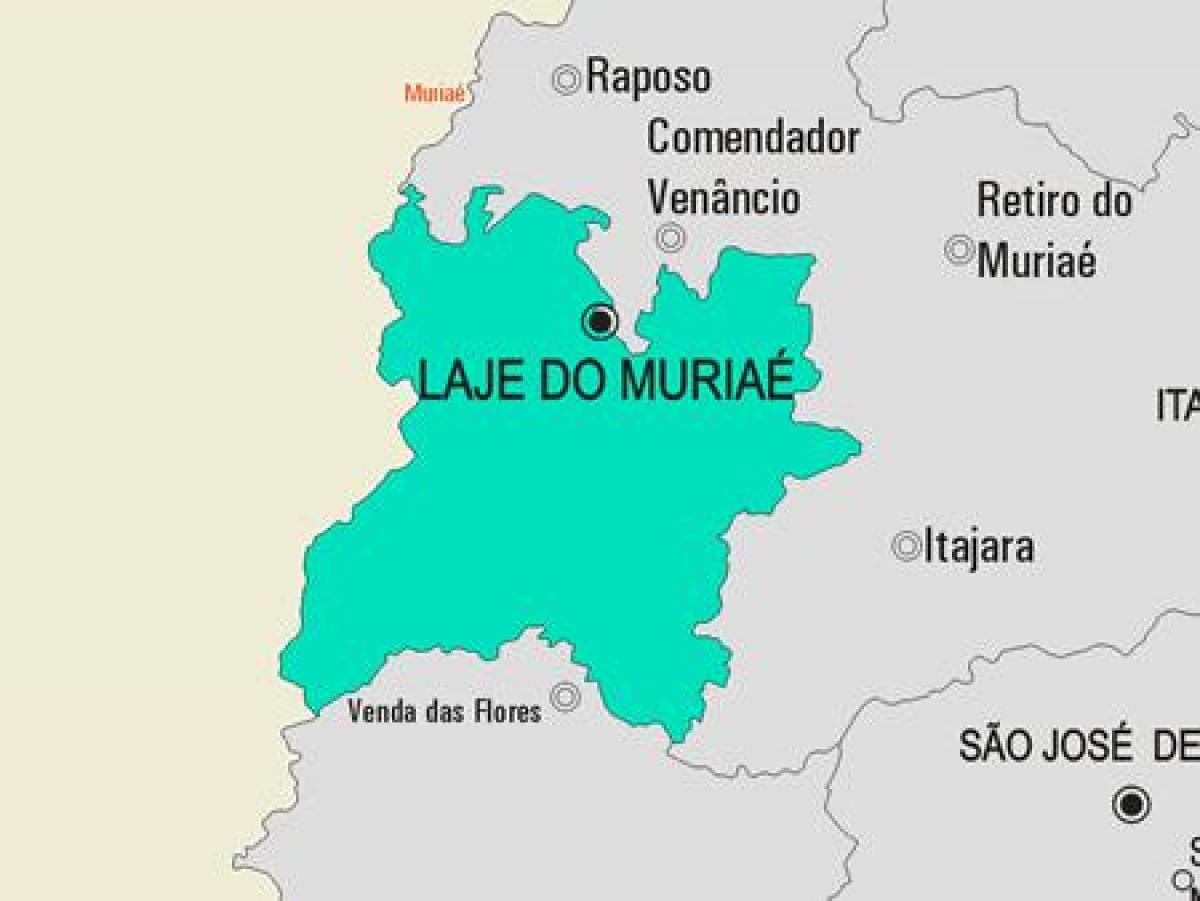Mapa ng Laje gawin Muriaé munisipalidad