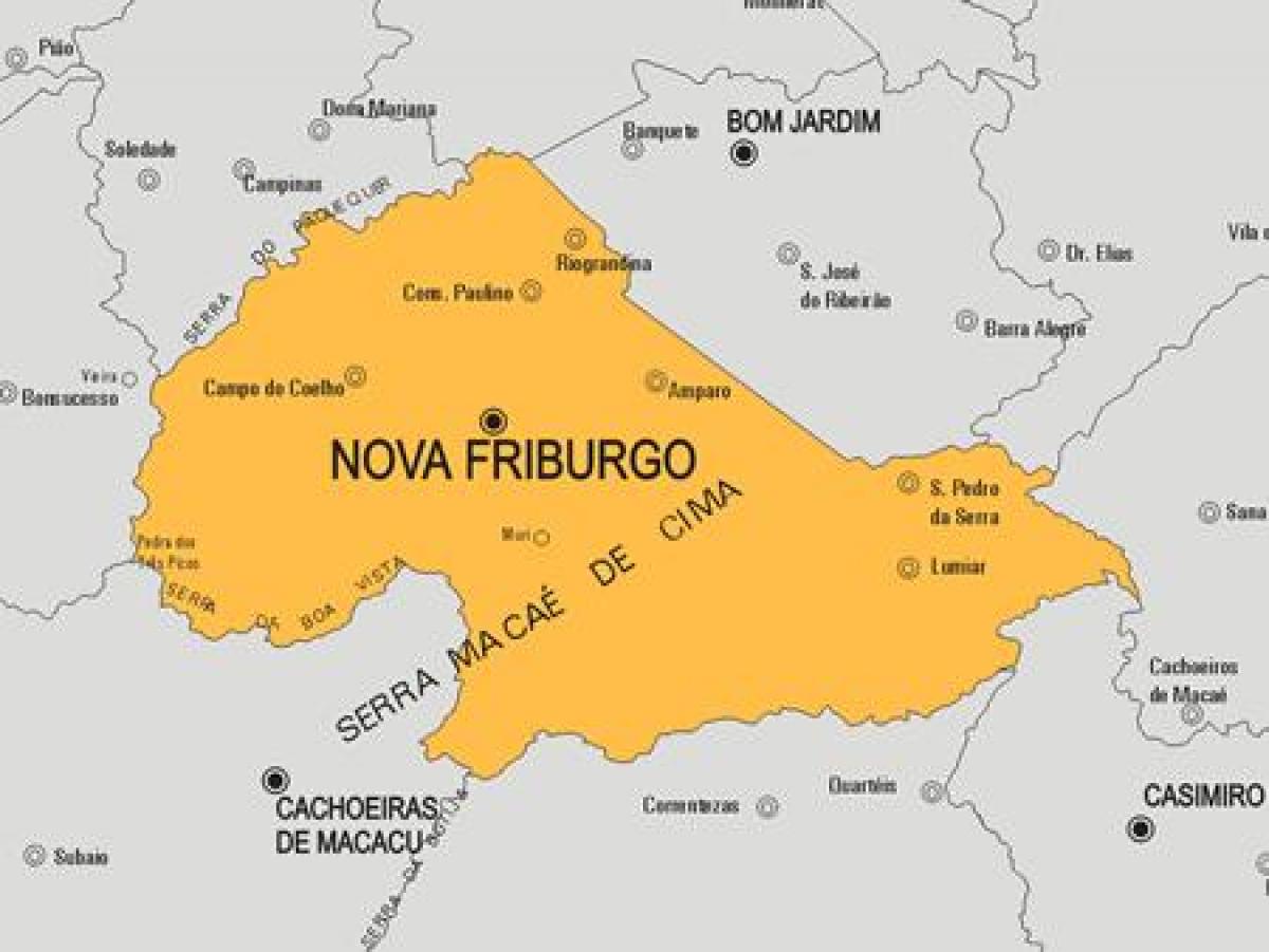 Mapa ng Nova Friburgo munisipalidad