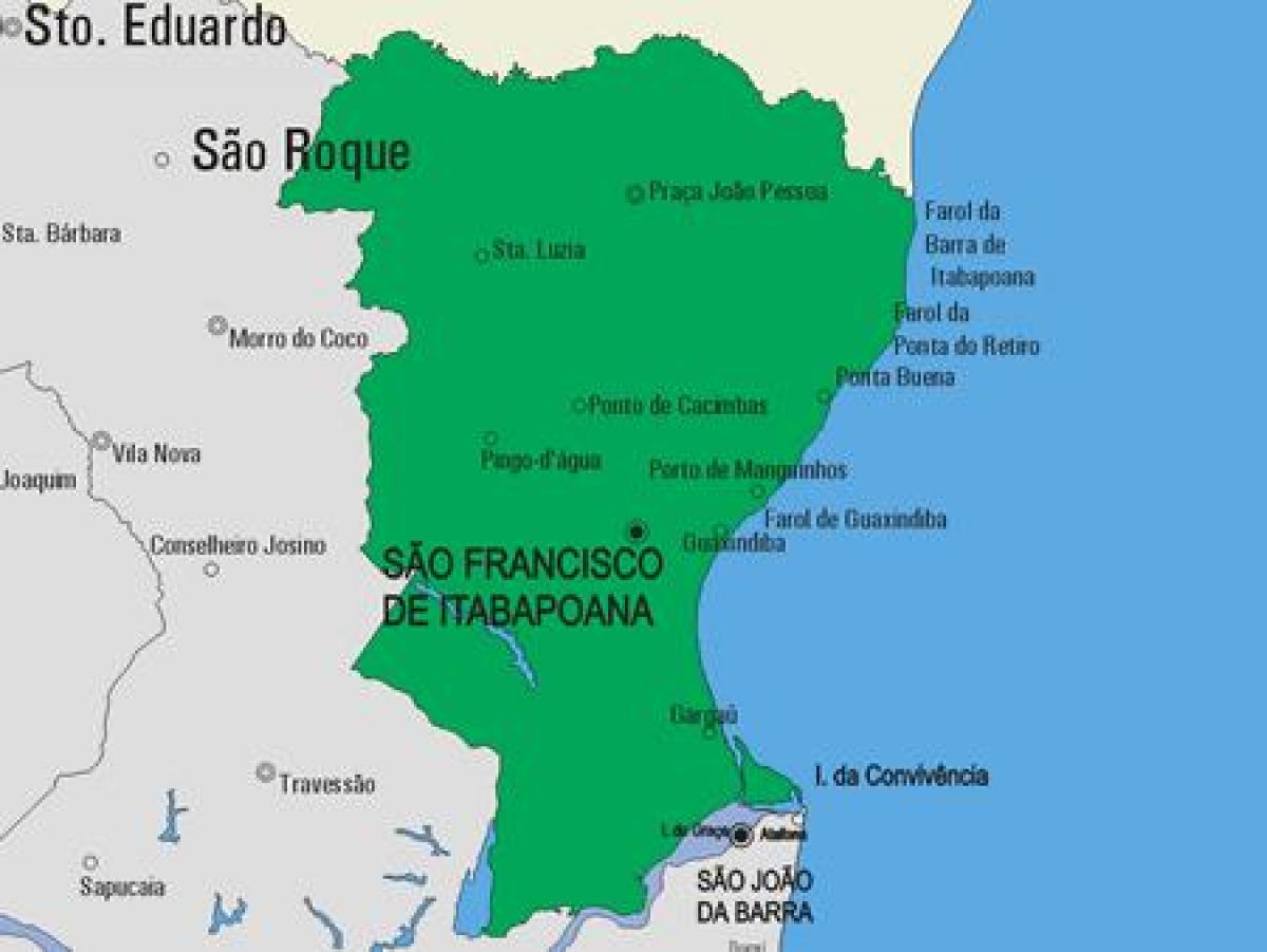 Mapa ng São Fidélis munisipalidad