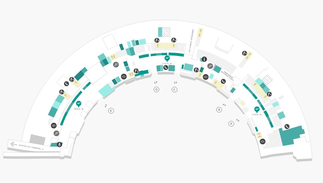 Mapa ng airport Galeão Terminal 1 Antas 1