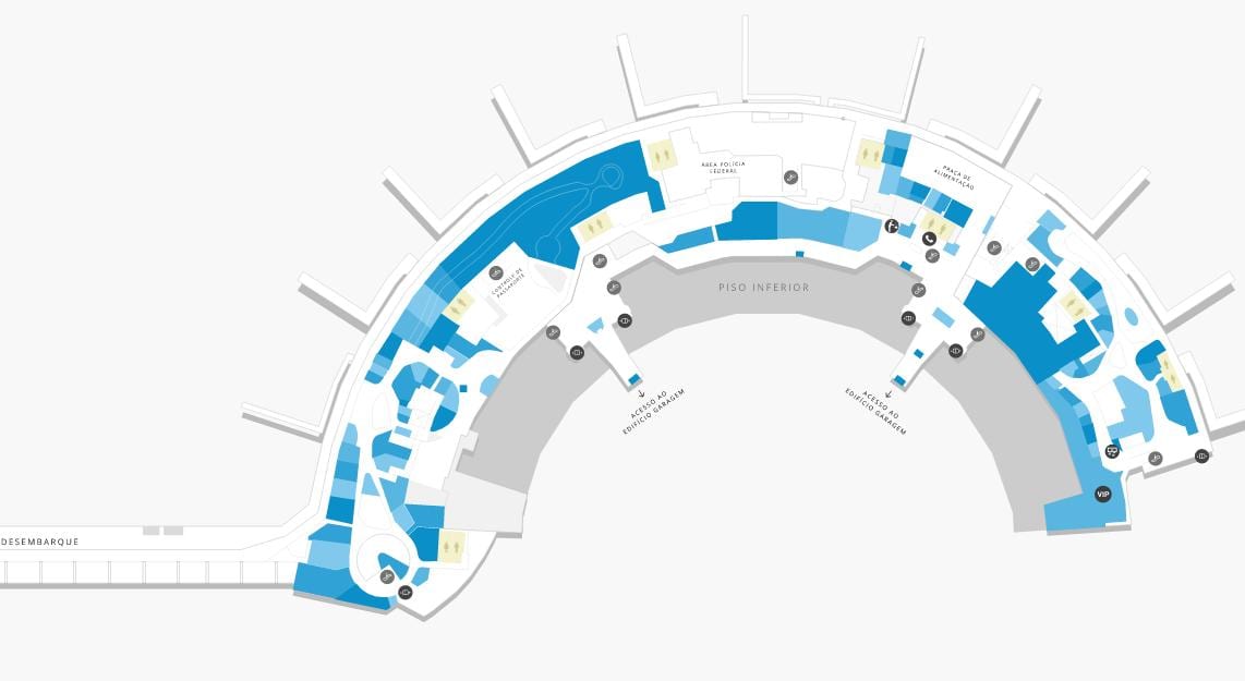 Mapa ng airport Galeão Terminal 2 Antas 1