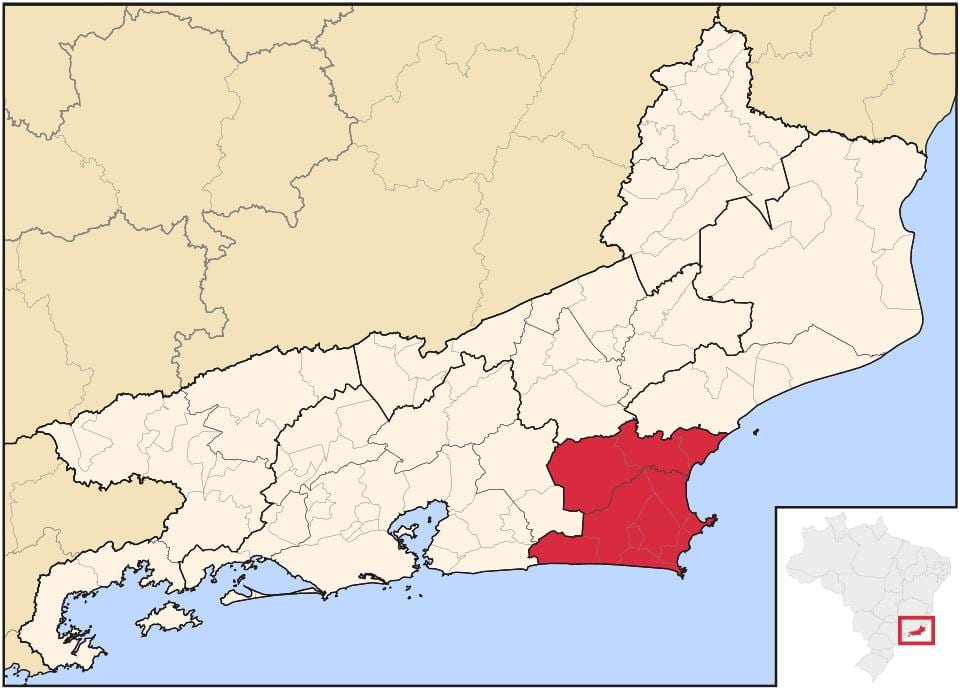 Mapa ng Baixadas Litorâneas
