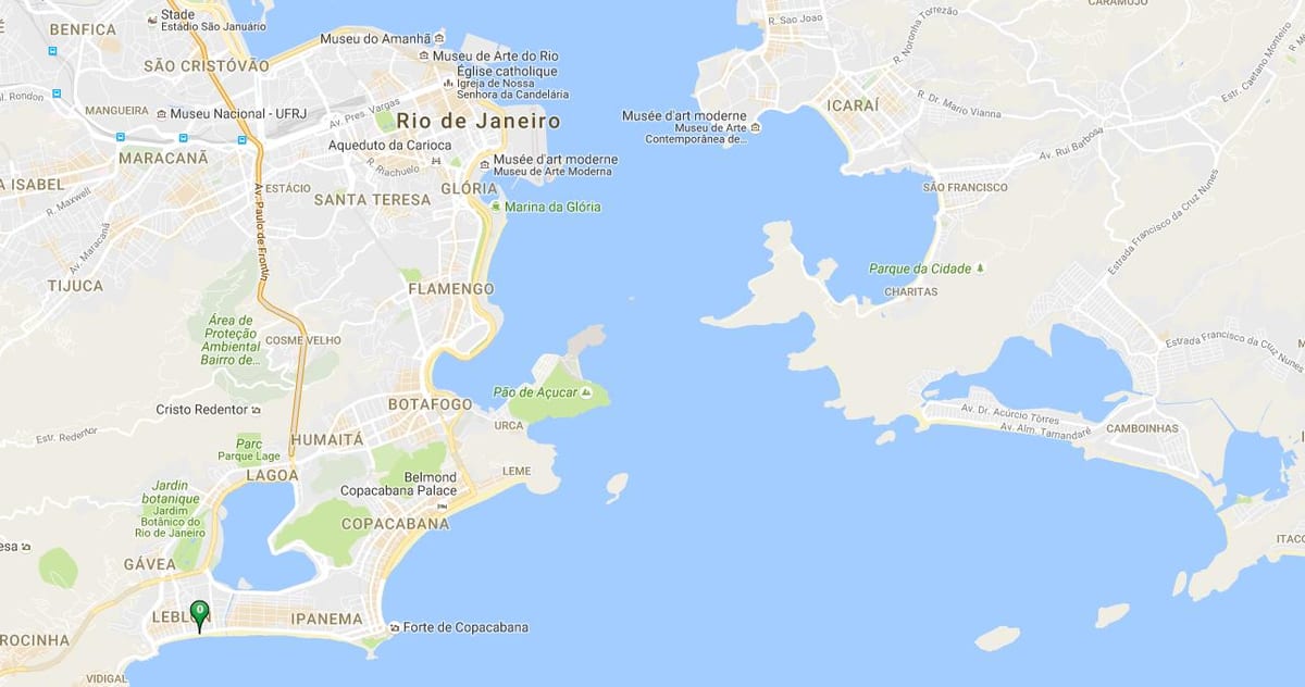 Mapa ng beach sa rio de janeiro