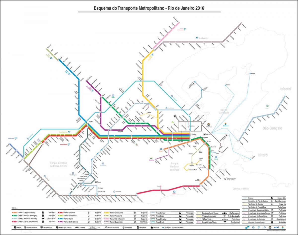 Mapa ng cable car mula sa Providencia