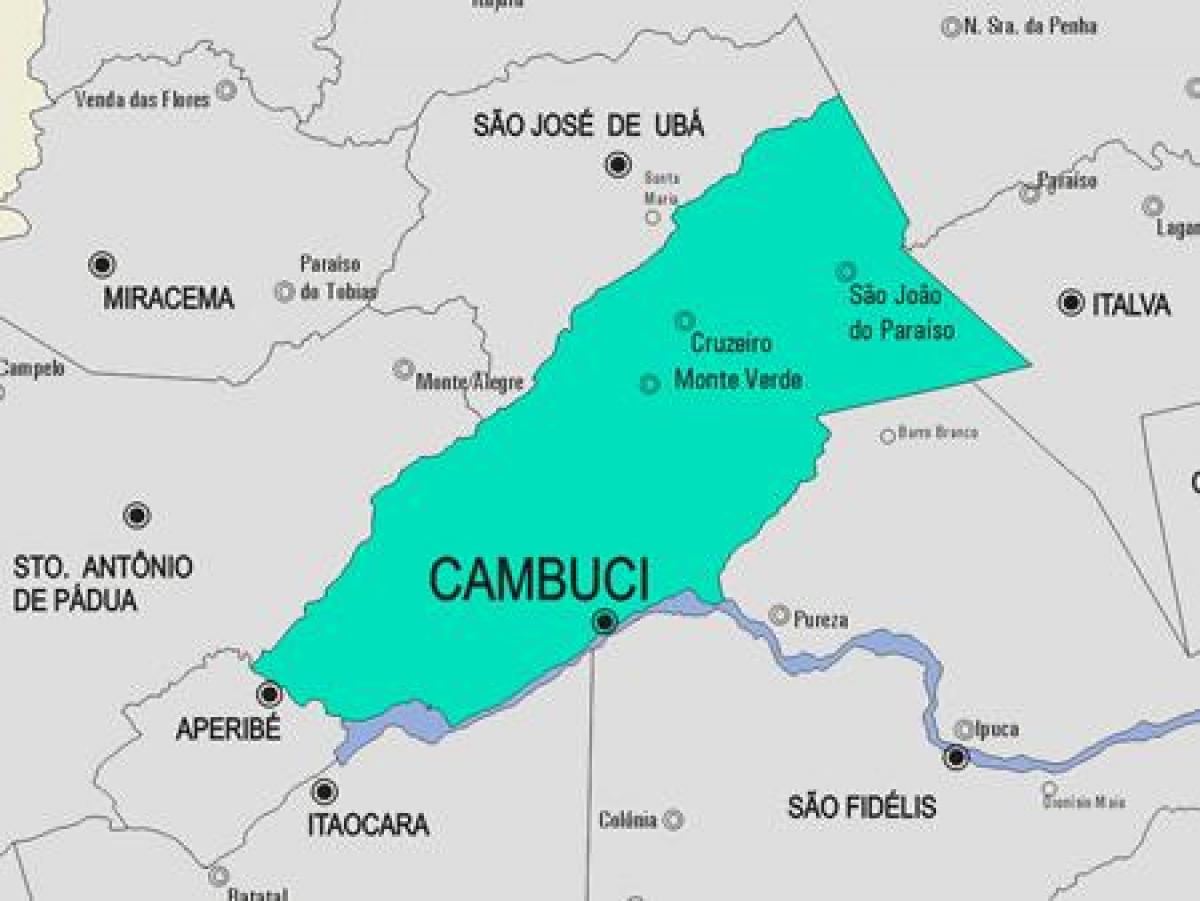 Mapa ng Cambuci munisipalidad