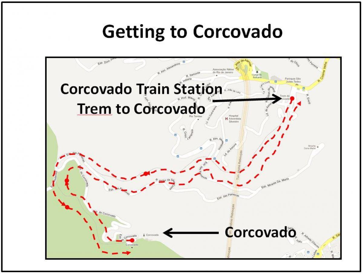 Mapa ng Corcovado tren