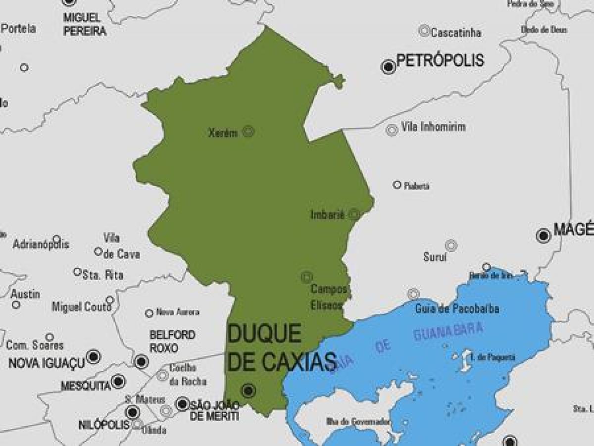 Mapa ng Duque de Caxias munisipalidad