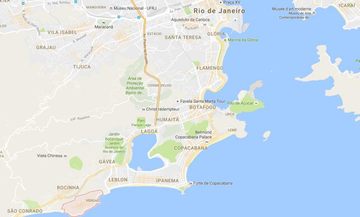 Mapa ng favela Vidigal