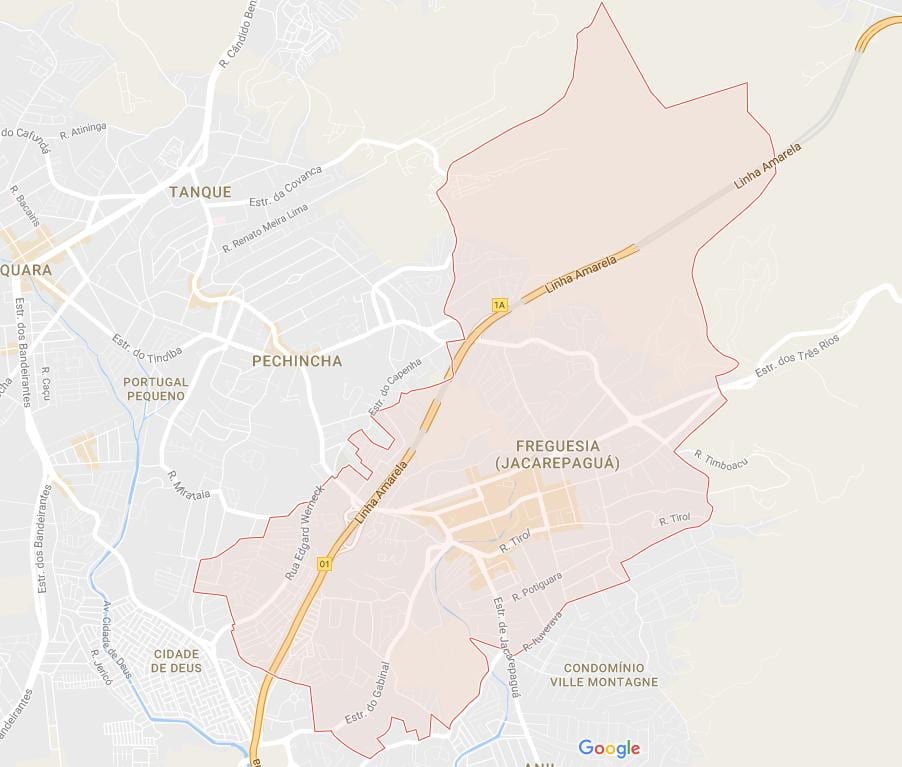 Mapa ng Freguesia de Jacarepaguá