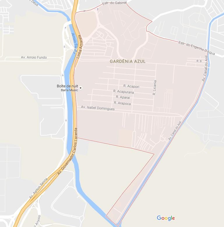 Mapa ng Gardênia Azul