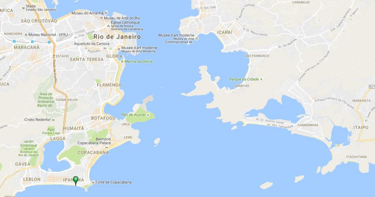 Mapa ng Ipanema beach