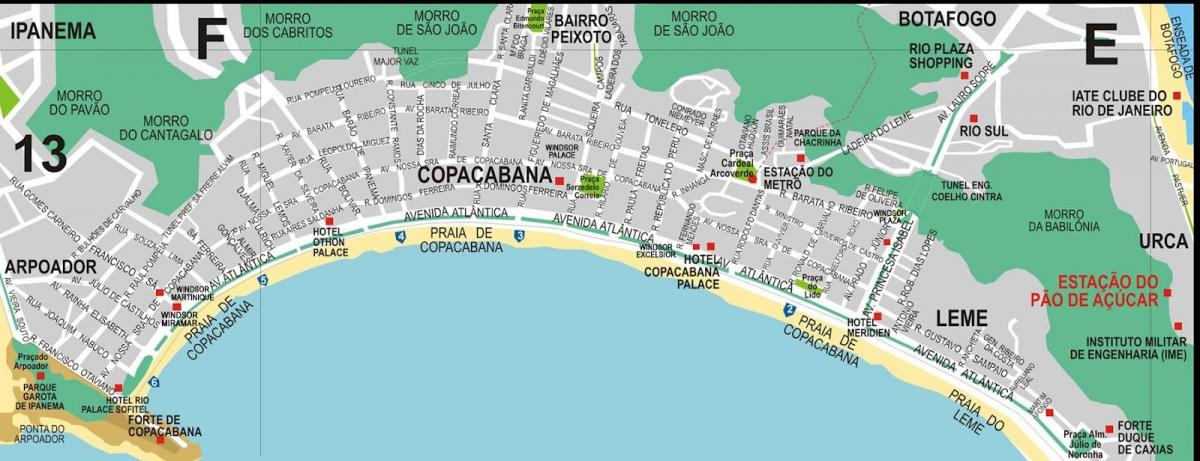 Mapa ng Leme beach