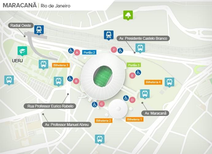 Mapa ng Maracanã stadium accès