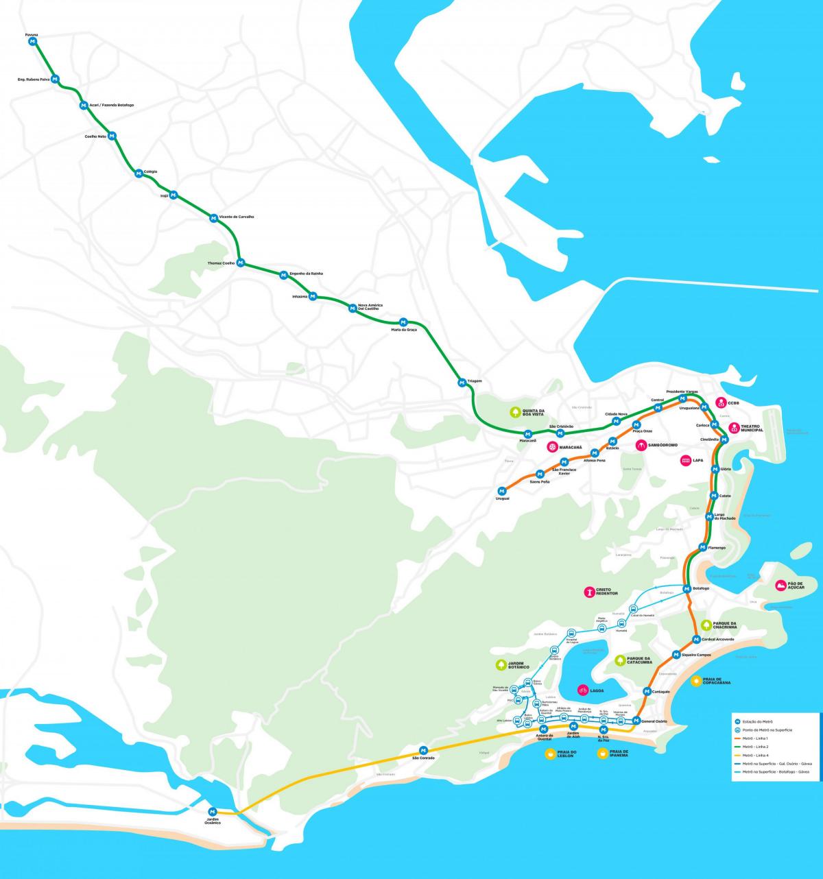 Mapa ng metro Rio de Janeiro