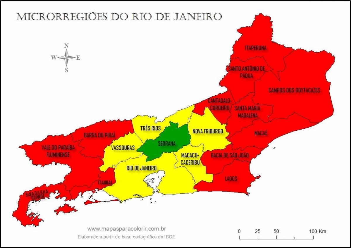 Mapa ng mga micro-mga rehiyon sa Rio de Janeiro