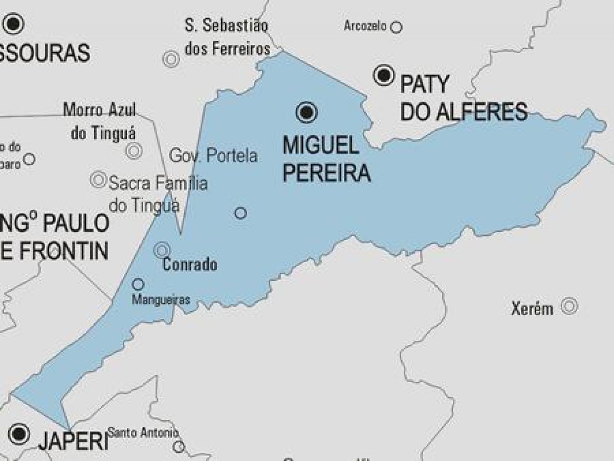 Mapa ng Miguel Pereira munisipalidad