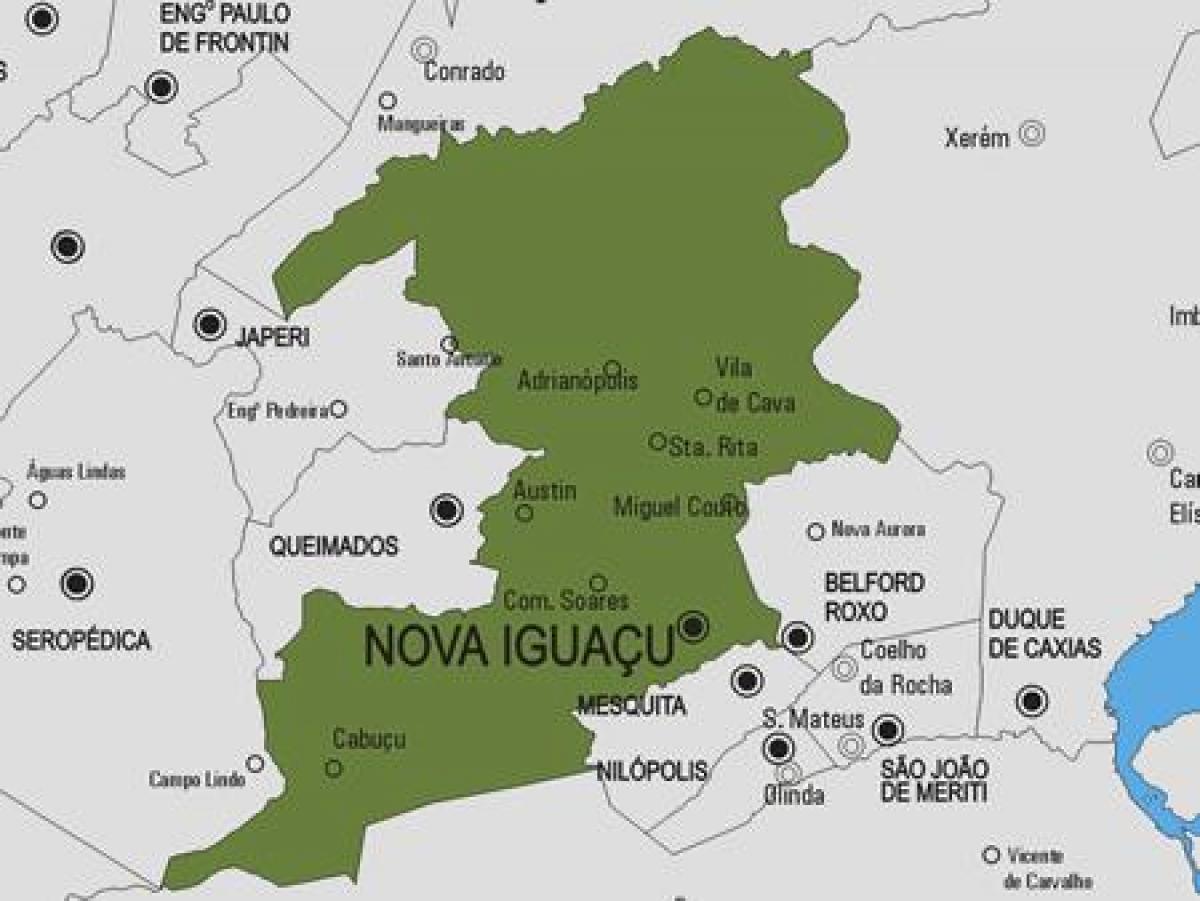 Mapa ng Nova Iguaçu munisipalidad