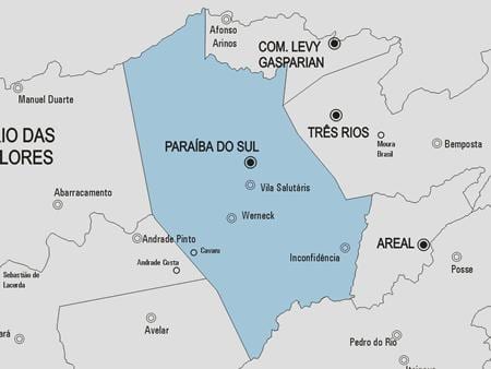 Mapa ng Paraíba gawin Sul munisipalidad