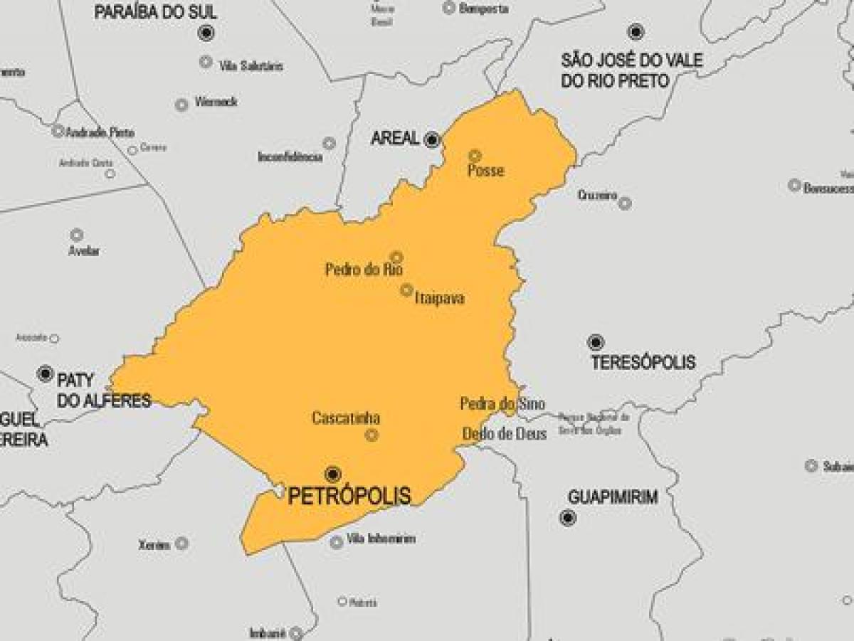 Mapa ng Petrópolis munisipalidad