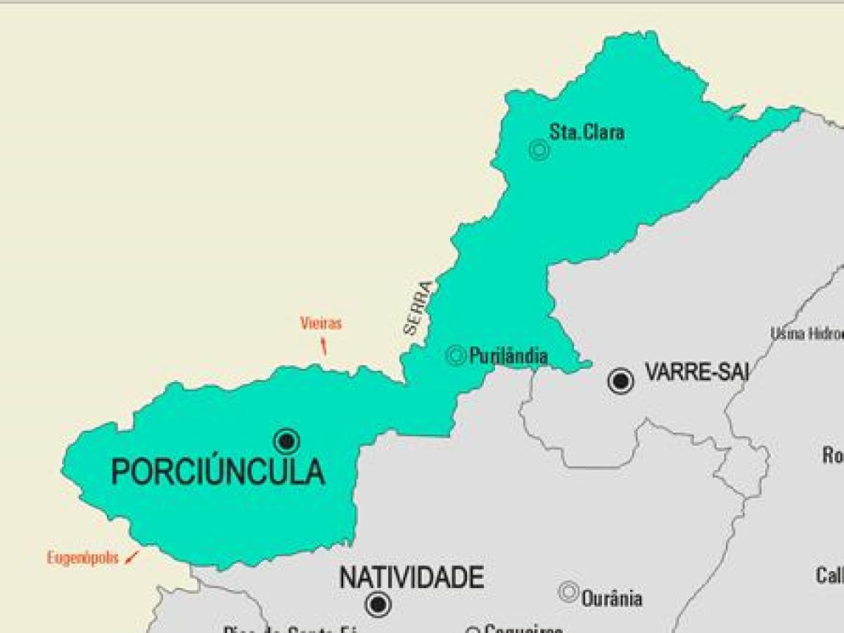 Mapa ng Porciúncula munisipalidad