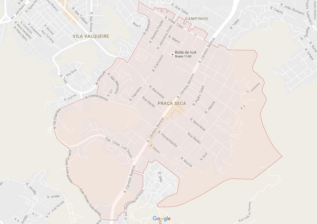 Mapa ng Praça Seca