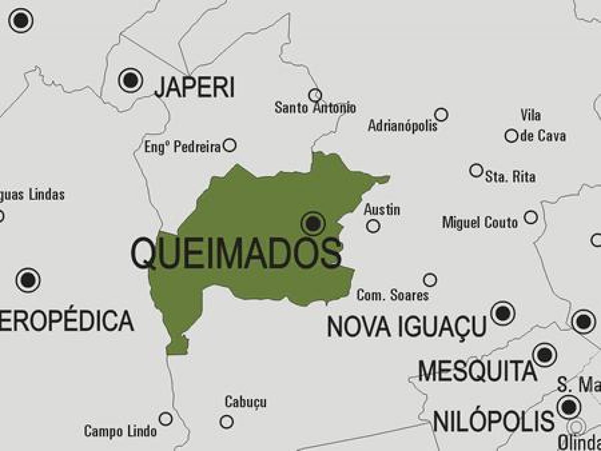 Mapa ng Queimados munisipalidad