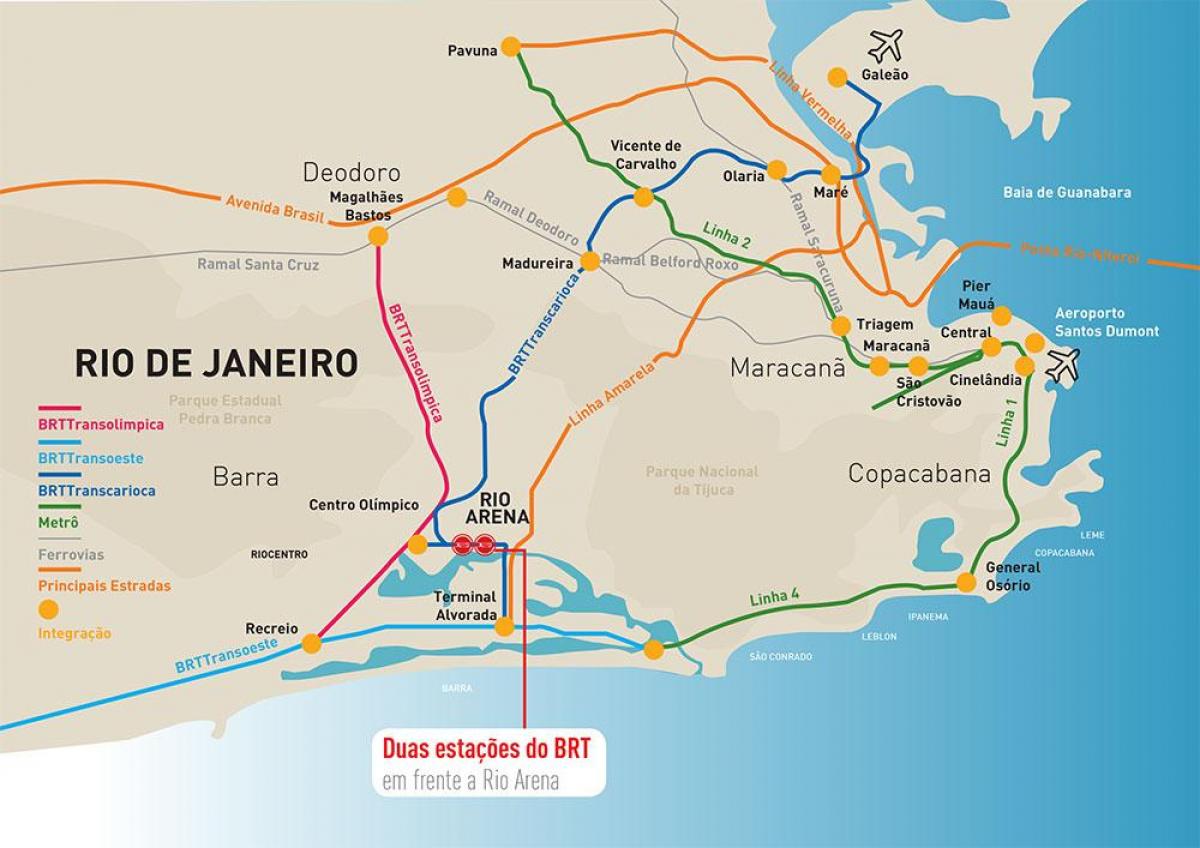 Mapa ng Rio Arena lokasyon