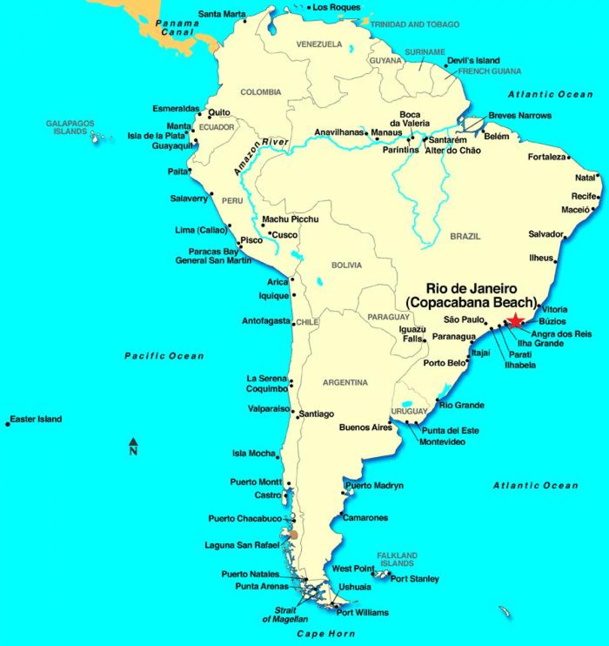 Mapa ng Rio de Janeiro sa South America