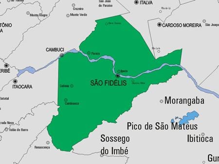 Mapa ng São Francisco de Itabapoana munisipalidad