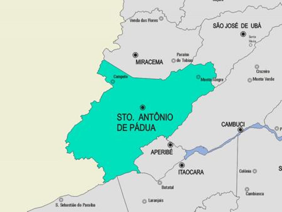 Mapa ng Santo Antonio de Pádua munisipalidad