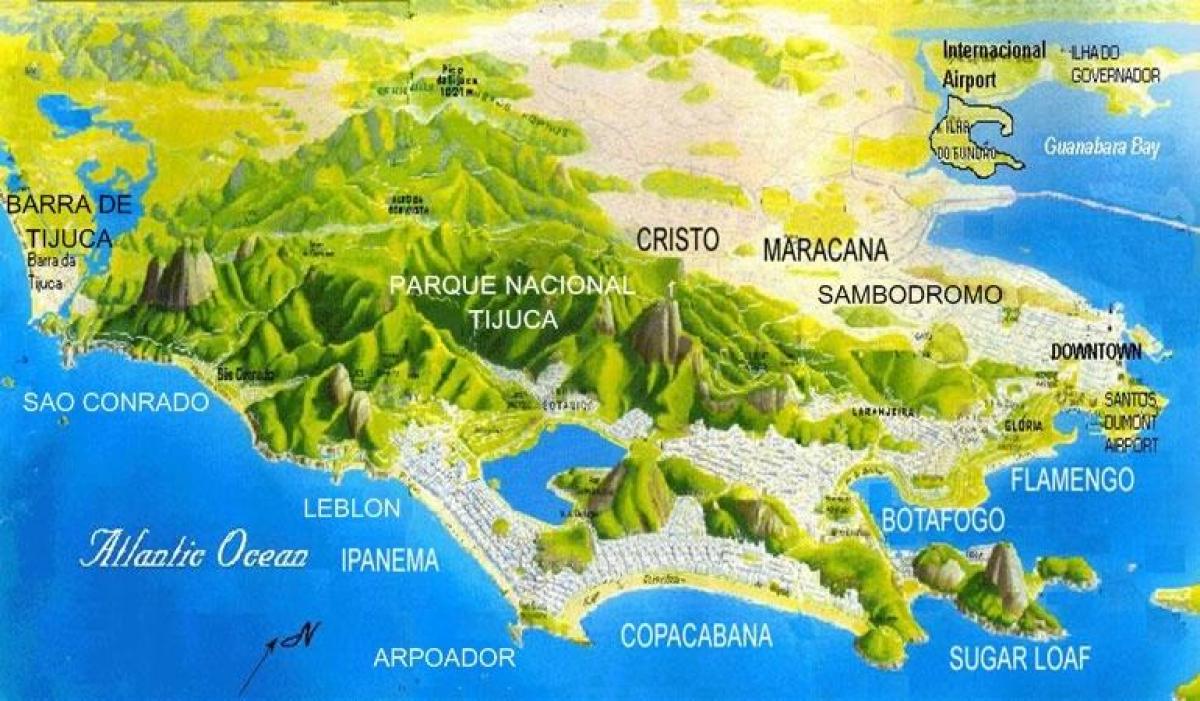 Mapa ng Sao Conrado beach