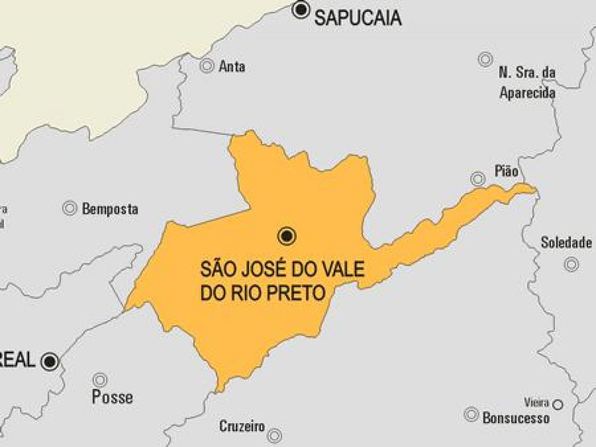Mapa ng Sao Jose do Vale do Rio Preto munisipalidad