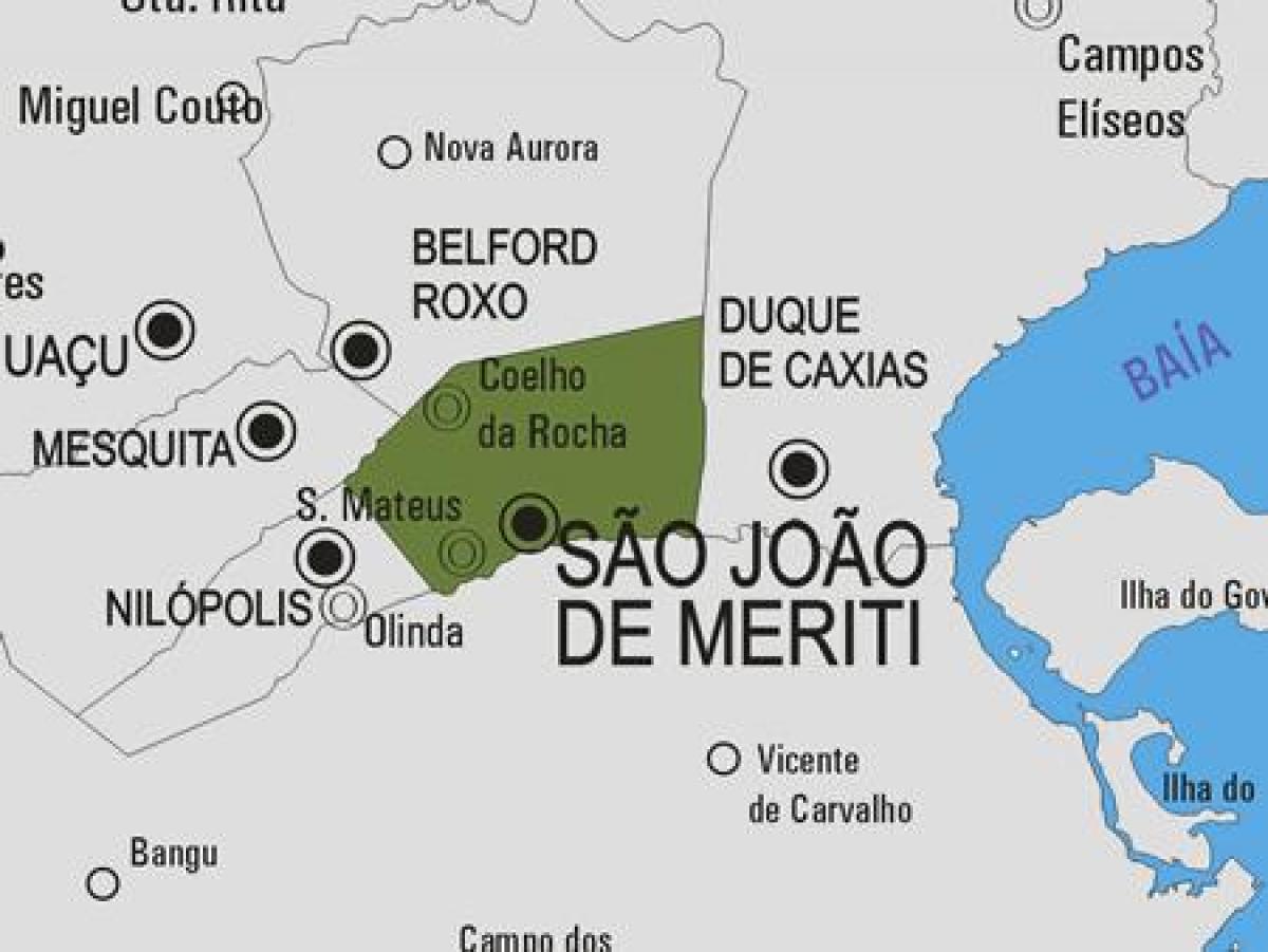 Mapa ng Sao João de Meriti munisipalidad