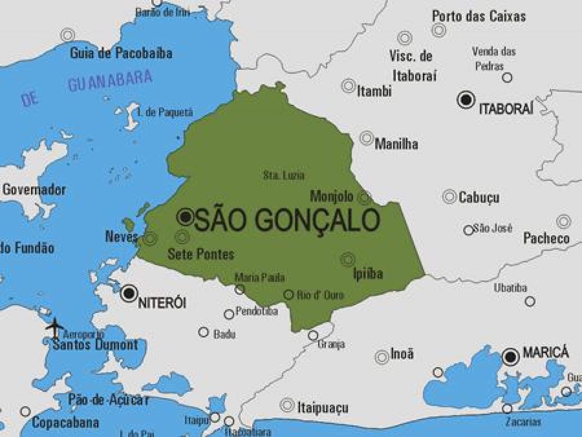 Mapa ng São Gonçalo munisipalidad