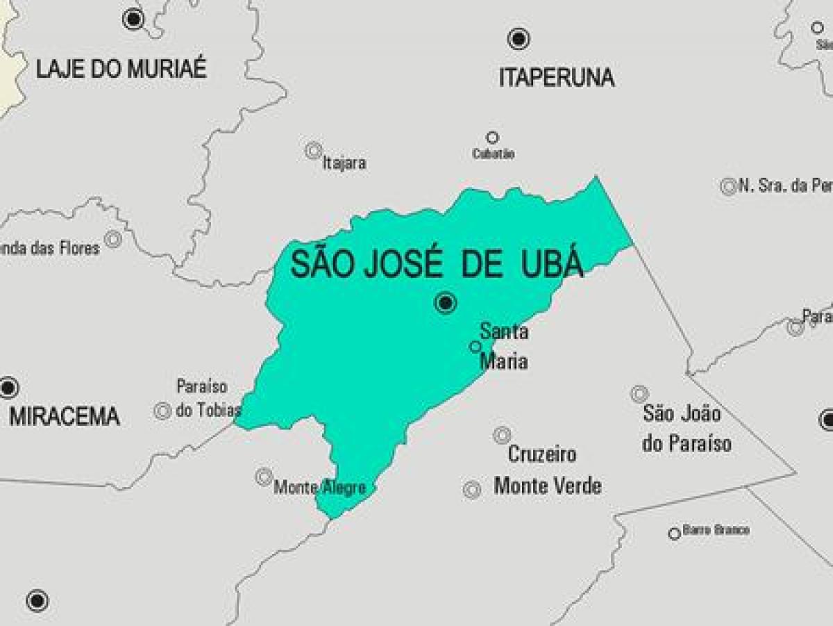 Mapa ng São José de Ubá munisipalidad