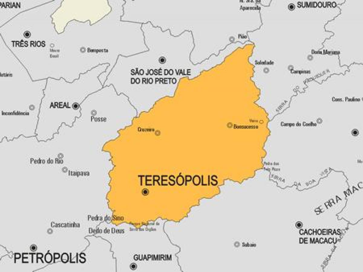 Mapa ng Teresópolis munisipalidad