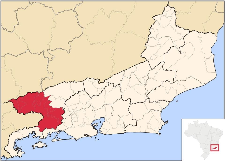 Mapa ng Vale do Paraíba Fluminense