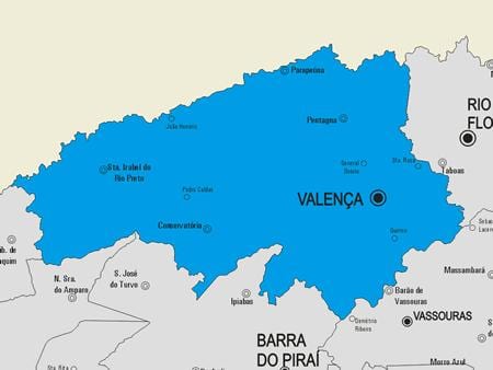 Mapa ng Valença munisipalidad