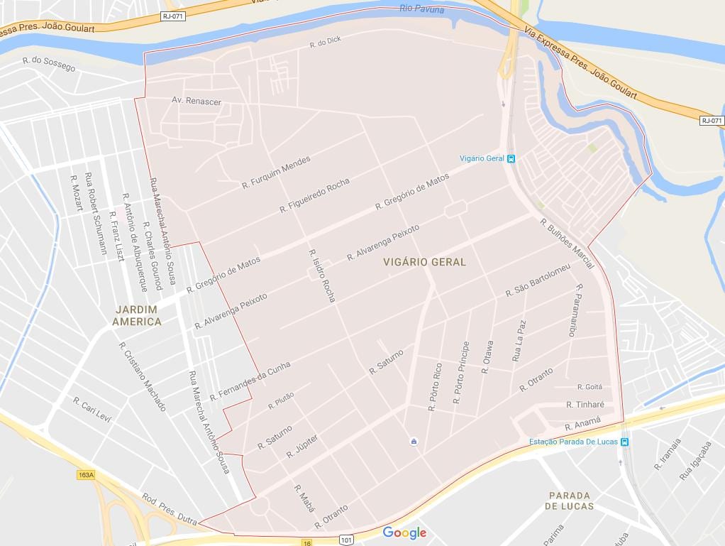 Mapa ng Vigário Geral