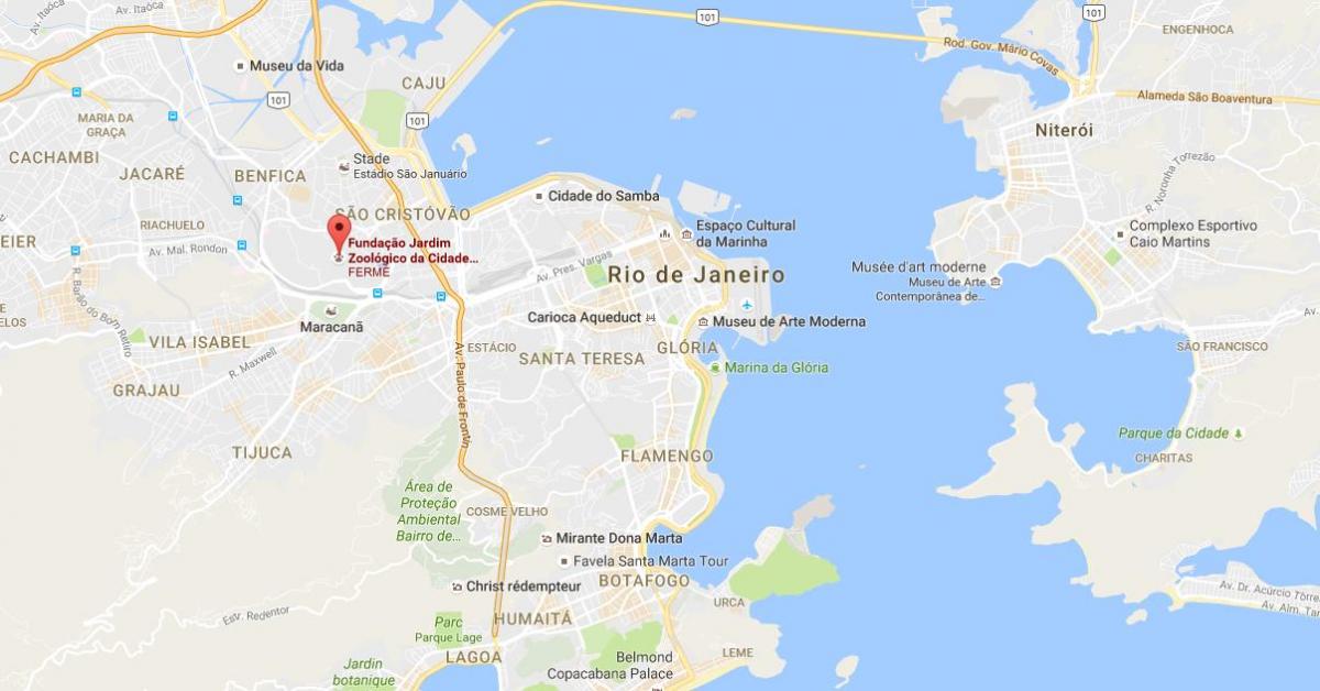 Mapa ng Zoo ng Rio de Janeiro