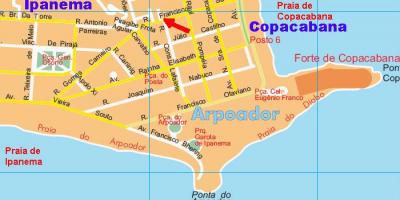 Mapa ng Arpoador beach