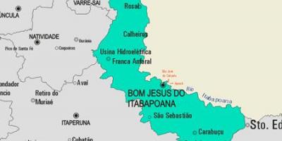Mapa ng Bom Jesus na gawin Itabapoana munisipalidad