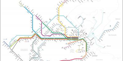 Mapa ng cable car mula sa Providencia