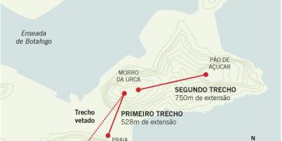 Mapa ng cable car ng Asukal