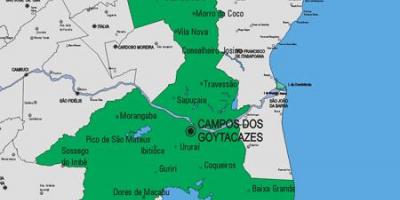 Mapa ng Carapebus munisipalidad