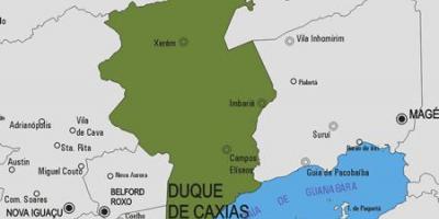 Mapa ng Duque de Caxias munisipalidad