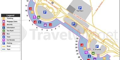 Mapa ng Galeão airport terminal