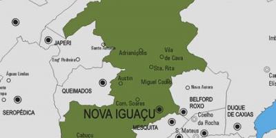 Mapa ng Nova Iguaçu munisipalidad