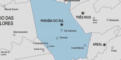 Mapa ng Paraíba gawin Sul munisipalidad
